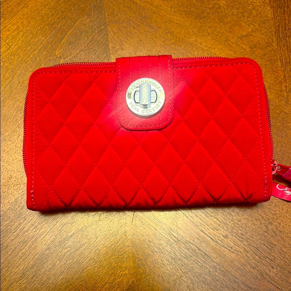 Vera Bradley Quilted Red Turn-Lock Wallet